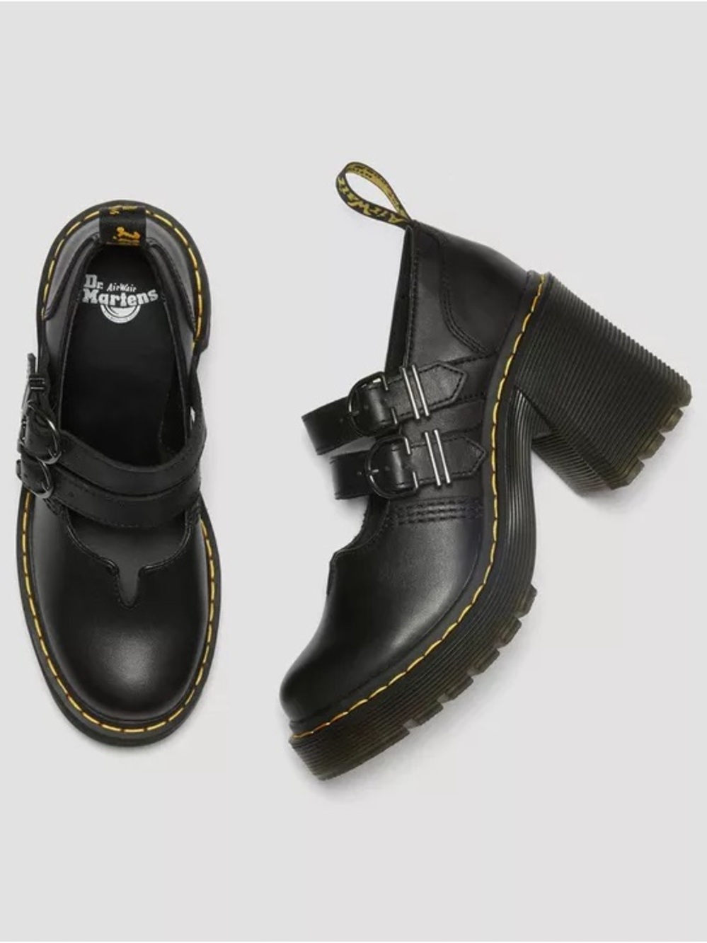 Dr. Martens Women's Black Mary Jane Platform Heels